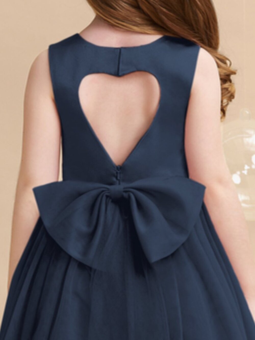 JJ's House Vine Dark Navy Ball-Gown/Princess Bow Tulle Dress Girls Size 10